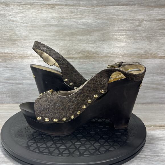 MICHAEL Michael Kors Women's Studied wooden Wedges Size 9 M - Picture 7 of 9